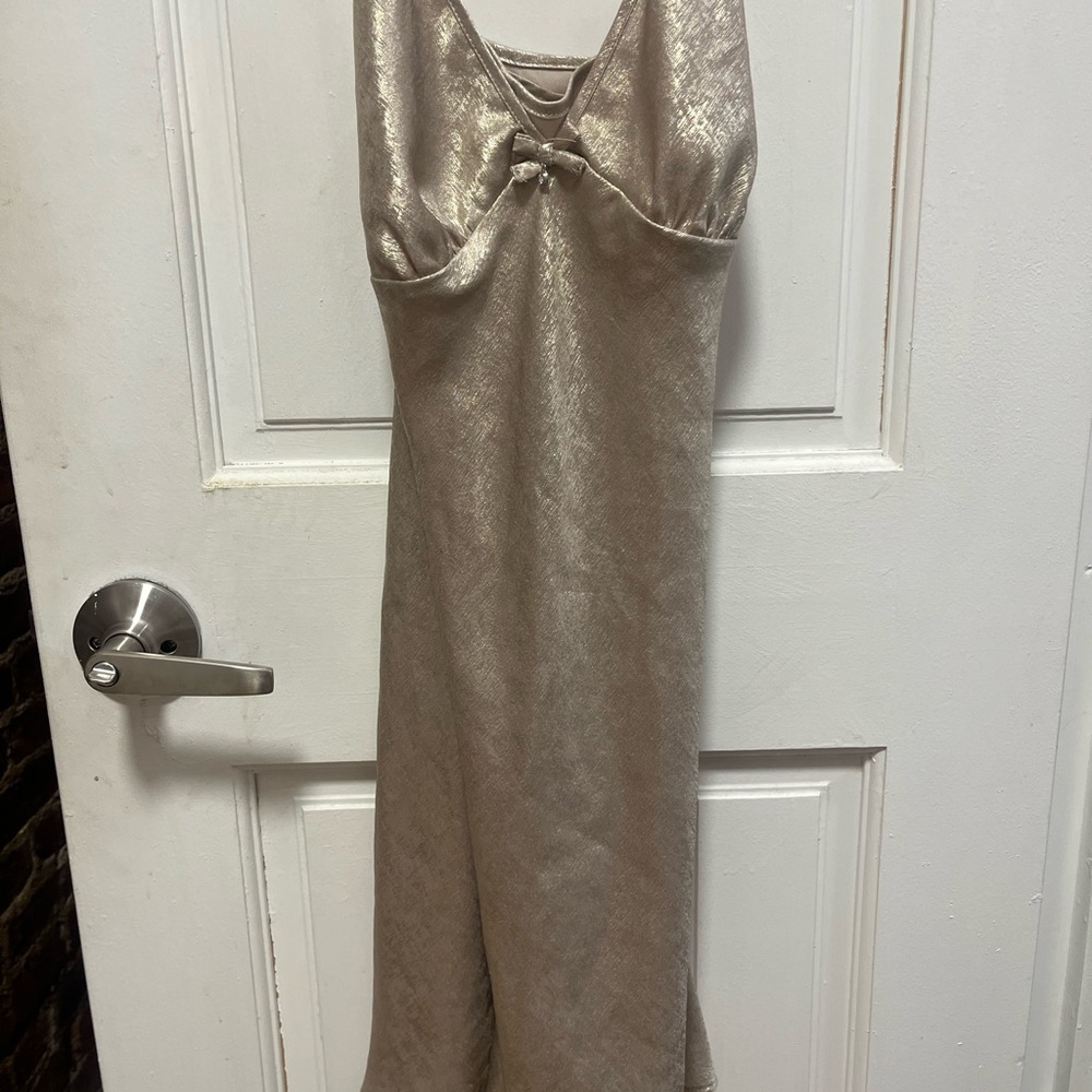 Linea Donatella Metallic Gold Dress